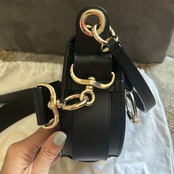 CHLOE SMALL TESS BAG IN SHINY & SUEDE LEATHER - Picture 6 of 15